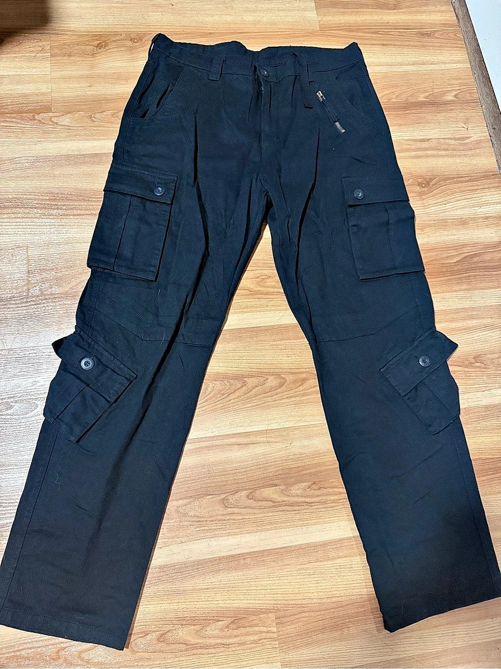 Men's Black Cargo Pants Waist 36